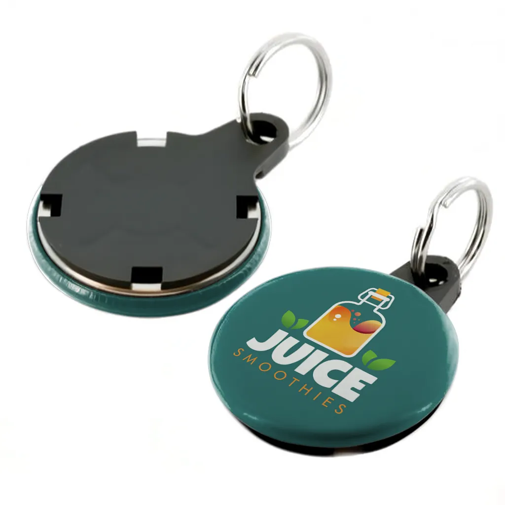 1.25" Round Custom Keychain — Mini Split Ring