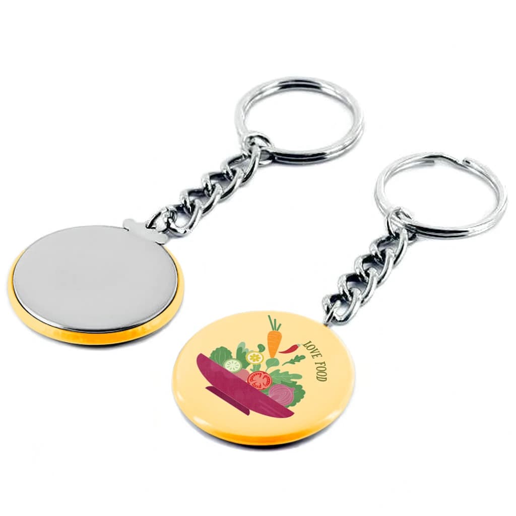 1.5" Round Custom Keychain — Link Chain