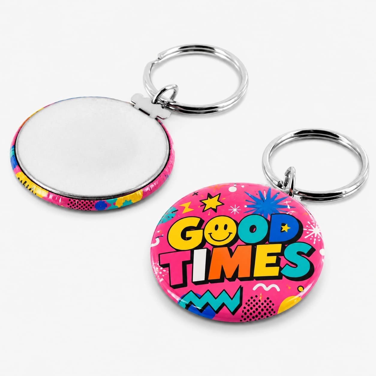 1.5" Round Custom Keychain — Direct Split Ring