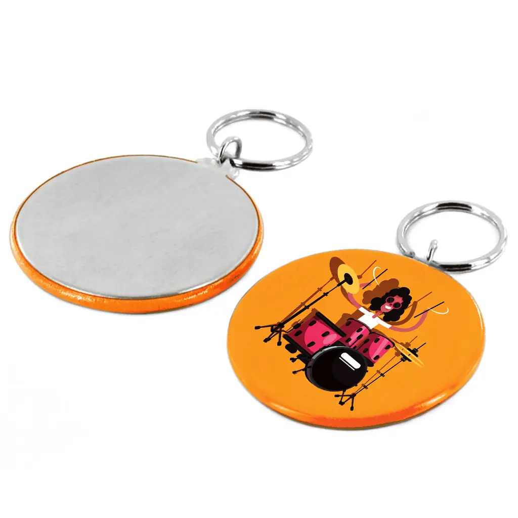 1.5" Round Custom Keychain — Direct Split Ring