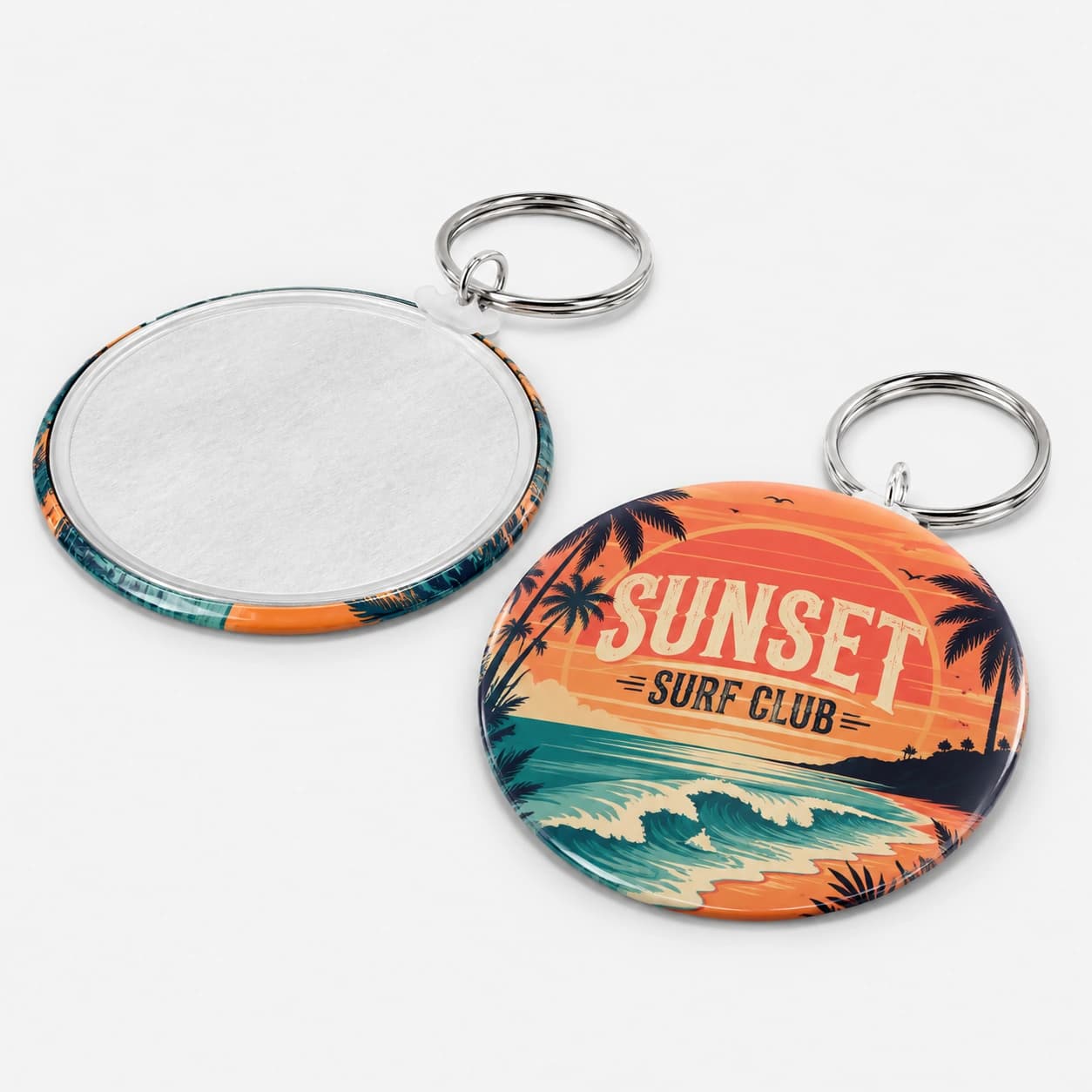 2.25" Round Custom Keychain — Direct Split Ring