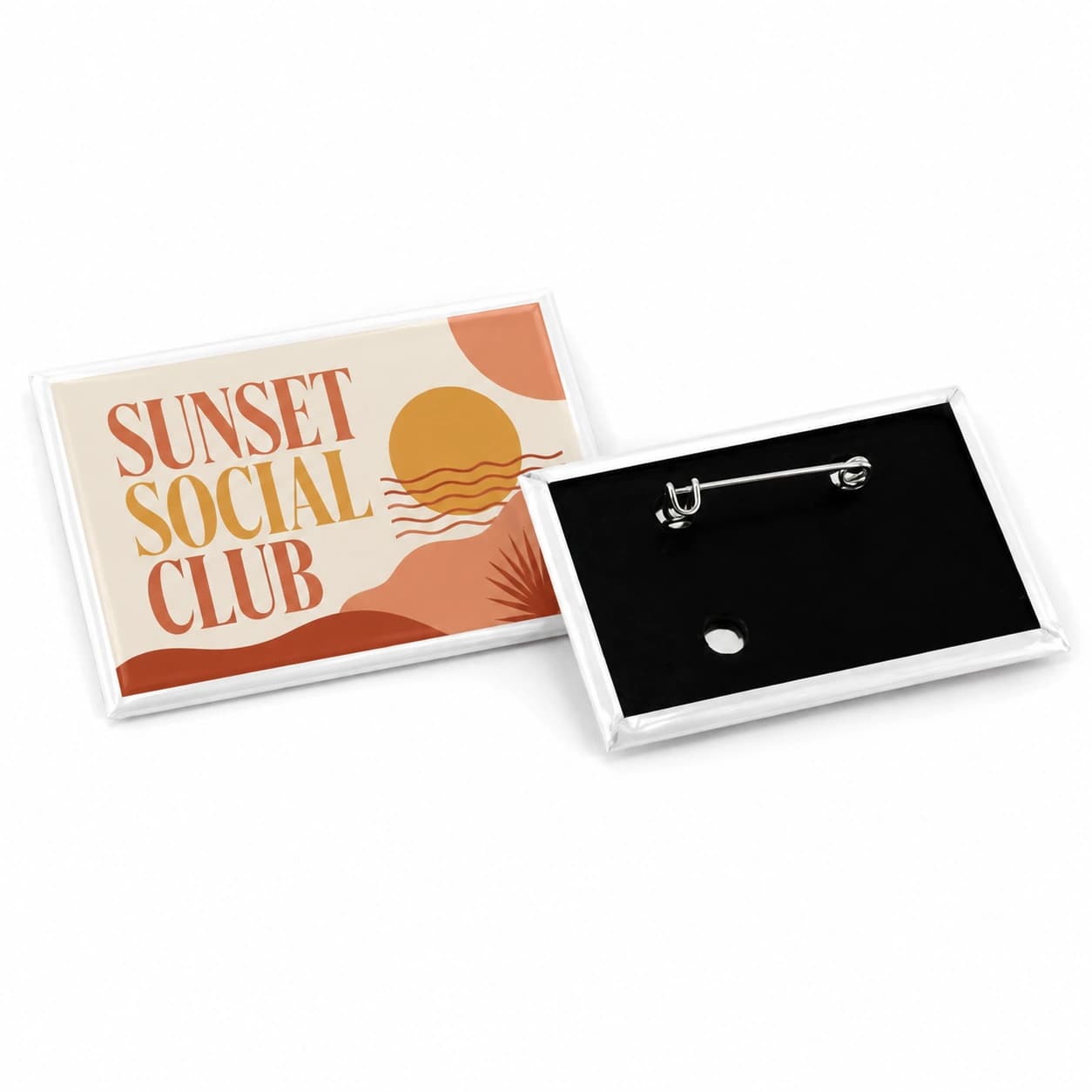 1.75" x 2.75" Rectangle Custom Pinback Button