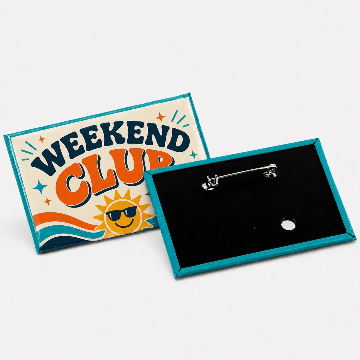 2" x 3" Rectangle Custom Pinback Button