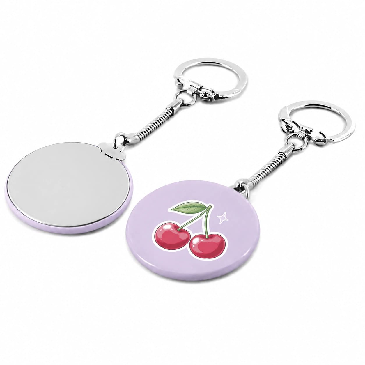 1.5" Round Custom Keychain — Snake Chain