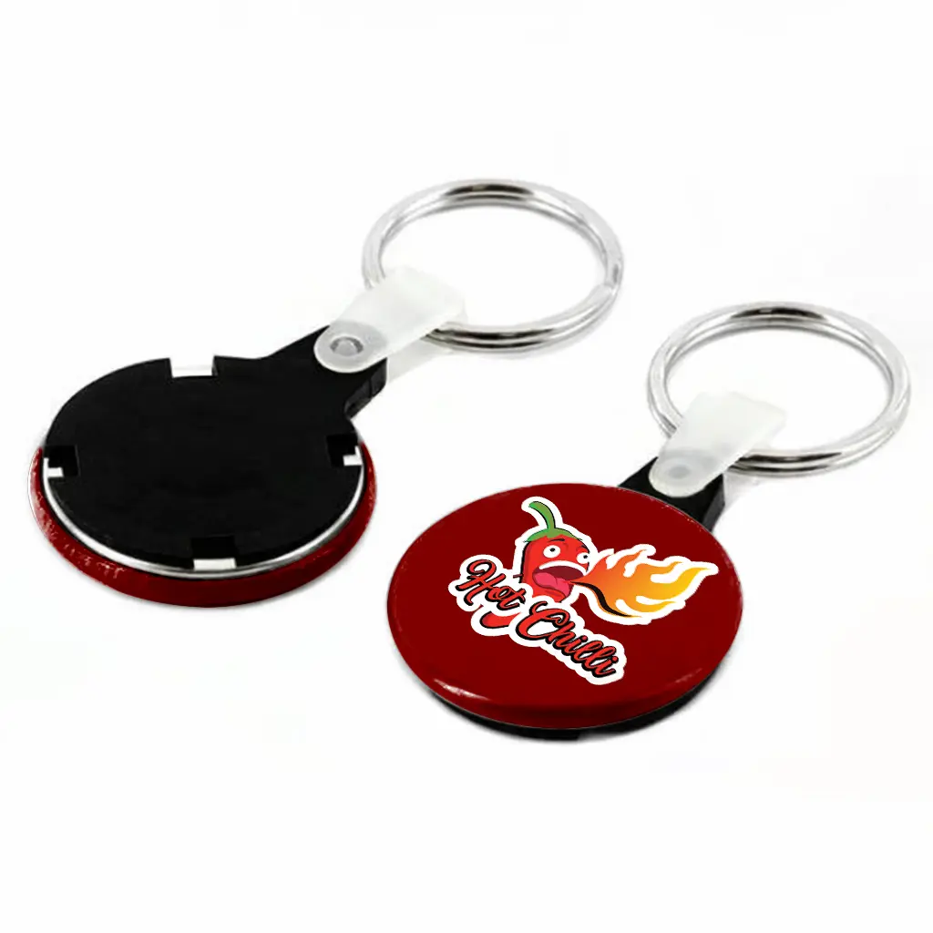 1.75" Round Custom Keychain — Split Ring with Tab