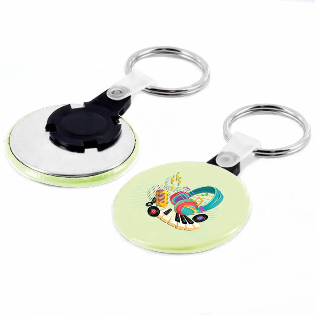 2.25" Round Custom Keychain — Split Ring with Tab